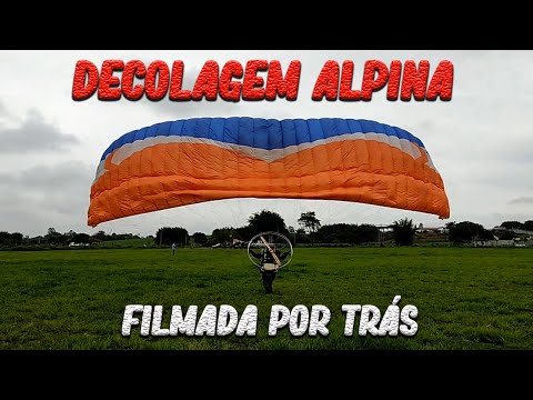 Decolagens alpinas filmadas por trás