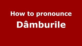 How to pronounce Dâmburile