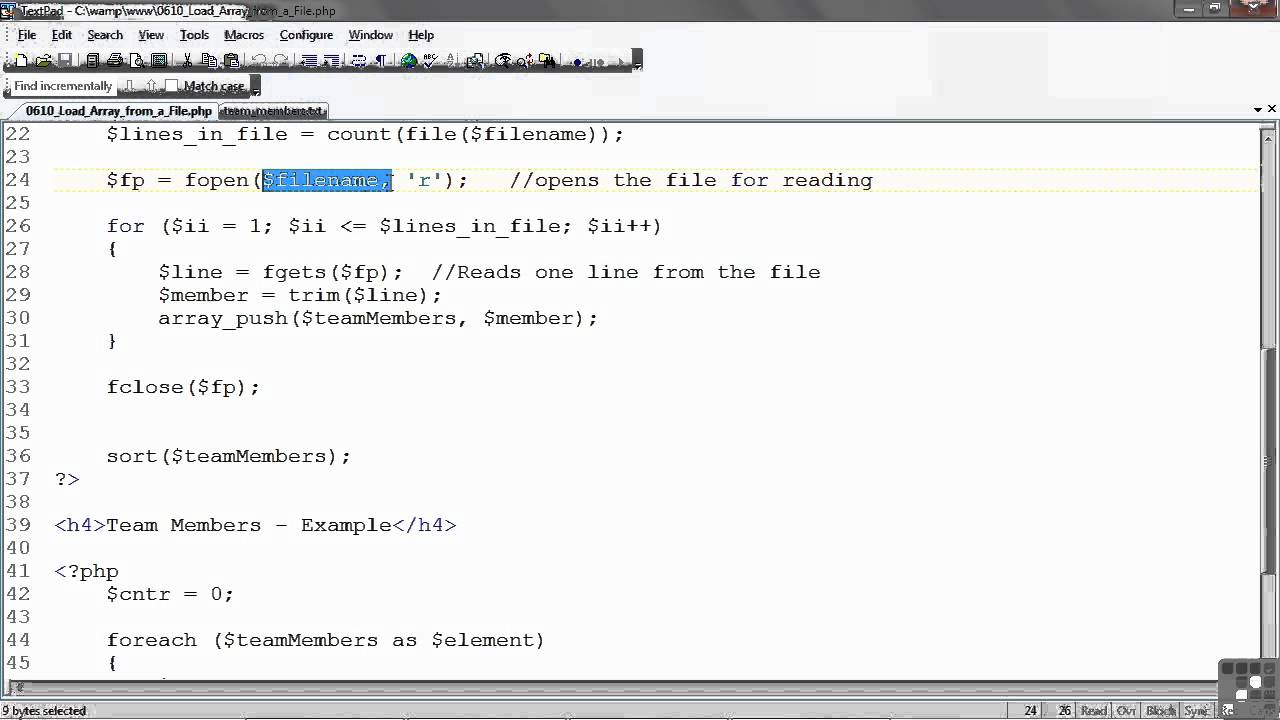 PHP / MySQL Tutorial | Loading an Array for a File | InfiniteSkills