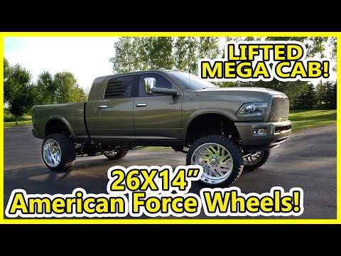 Lifted and Tinted Mega Cab on 26x14 American Force Wheels