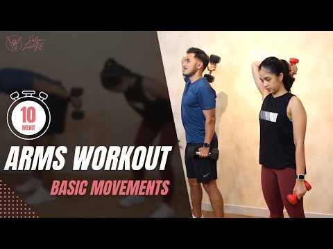 10 MINUTES ARMS WORKOUT - DUMBBELLS ONLY - QUICK WORKOUT