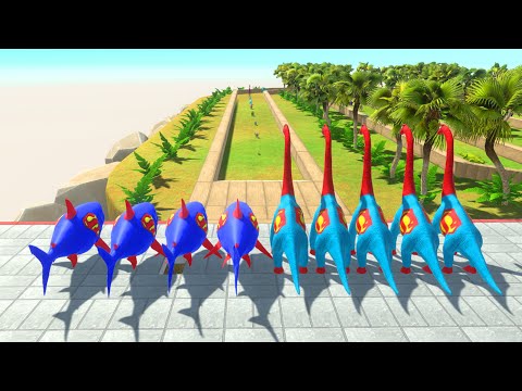 Superman Mutant Megalodon vs Superman Brachiosaurus championship - Animal Revolt Battle Simulator