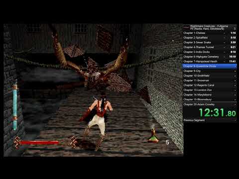 Current world record speedrun Nightmare Creatures ps1 (Emulator) Nadia glitchless hard: 32:28