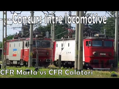 Intrecere intre locomotive - CFR Marfa vs. CFR Calatori