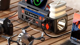 Aaoyun power station 296Wh Solar Generator 300W AC Outlets 100W LED Flashlight 🔦 Review