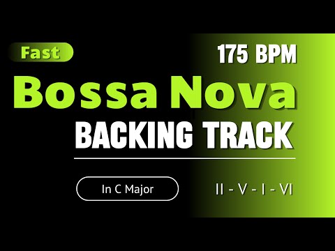 🎶 Backing Track | Fast Bossa Nova in C Major | 2-5-1-6 Progression | 175 BPM 🎶