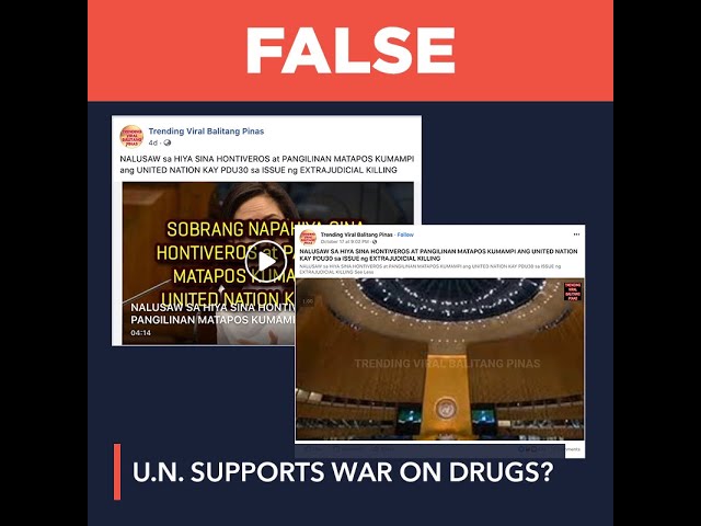 FALSE: UN supports Duterte’s war on drugs, slams Hontiveros and Pangilinan