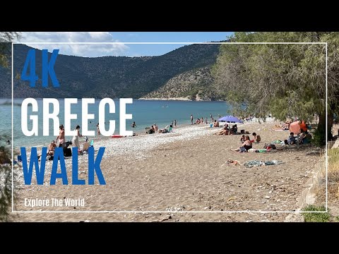 Greece 4K • Walk in Psatha Beach, the Corinthian gulf