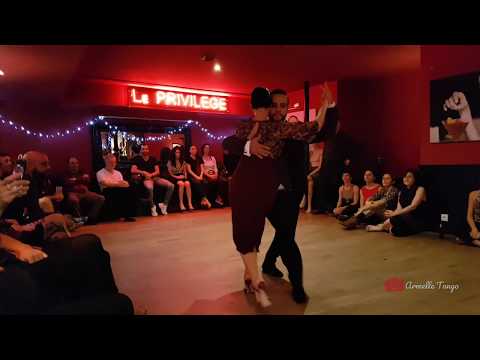  John Zabala  and  Maria Filali  are  dancing  to  the  vals  "  Igual Que Una Sombra  "  by  Ricardo Tanturi