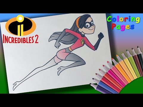 Violet Parr Coloring Pages. The Incredibles Coloring Book for Kids Video