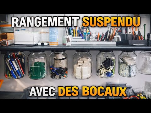 🫙 Rangement suspendu avec bocaux en verre – DIY simple & efficace !
