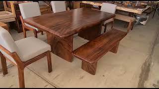 Comedor de Parota 4 sillas 1 banca