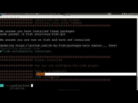ArcoLinux : 2830 ATT - New tab Fish - another shell - installing on Ariser 2/2 - more scripts/fun