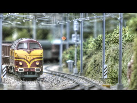 Beautiful Model Railway Layout with HO Scale Model Trains of Luxembourg Rail Transport by Pit Karges