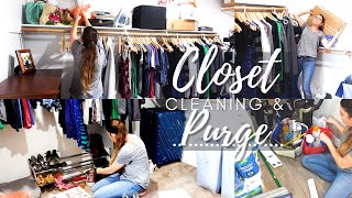 CLOSET CLEAN OUT & PURGE // CLEANING MOTIVATION // CLEANING MOM