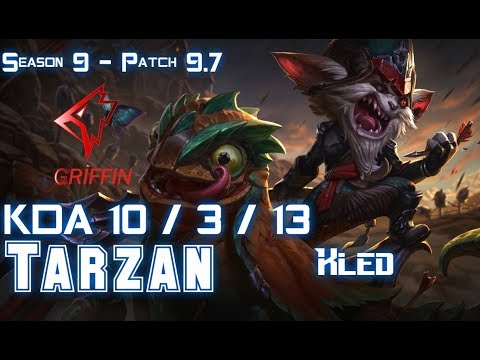 GRF Tarzan KLED vs REK'SAI Jungle - Patch 9.7 KR Ranked