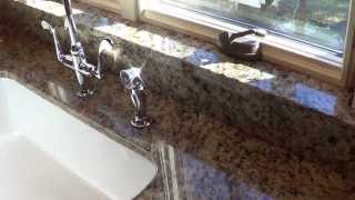 preview picture of video 'St. Cecilia Granite Countertop Installation Apron Sink & Window Sill'