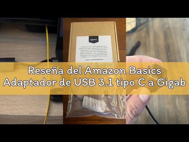Vídeo relacionado con Amazon Basics Adaptador de USB 3.1 tipo C a Gigabit Ethernet RJ-45 de aluminio, Gris, 5,23 cm x 2,06 cm x 1,5 cm