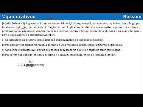 ACAFE 2024-1 Q42 Medicine - Organic functions - Glycerin and chemical bonds