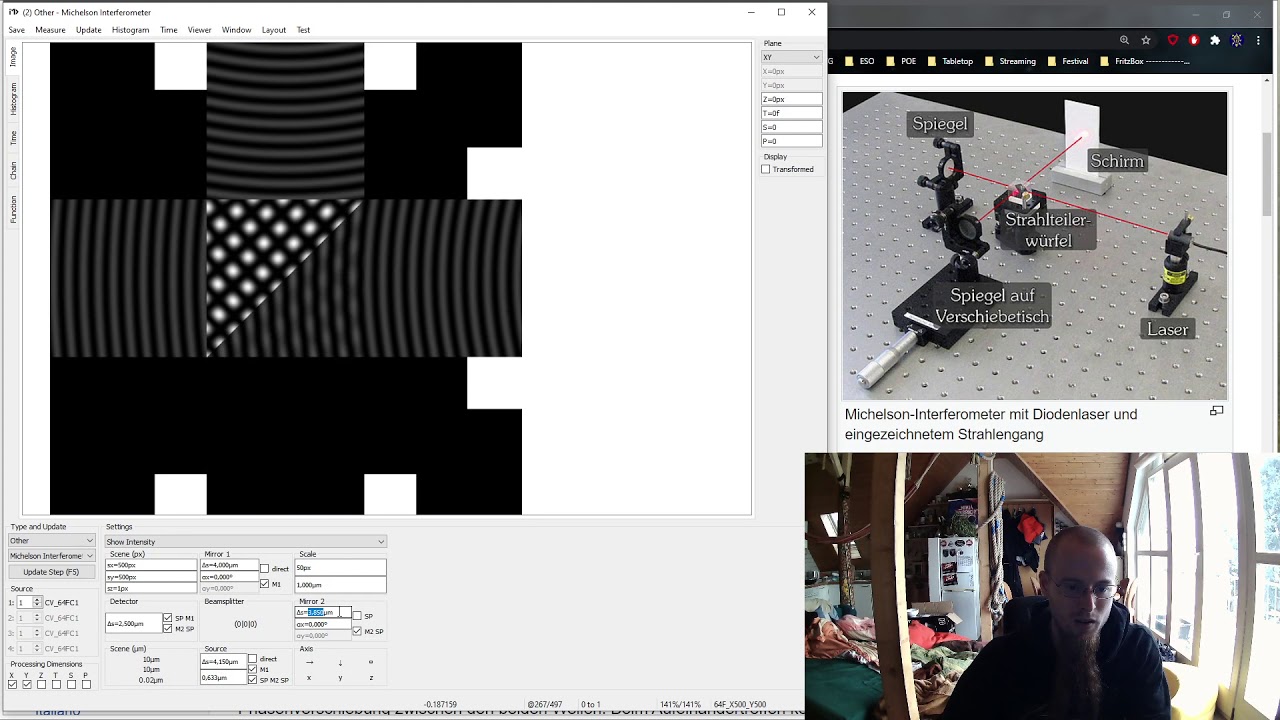 Michelson Interferometer - Simulation in ImageD
