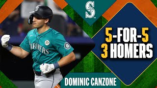 The Mariners first three-homer game since 2019 belongs to Dominic Canzone 💪 (5-FOR-5!)
