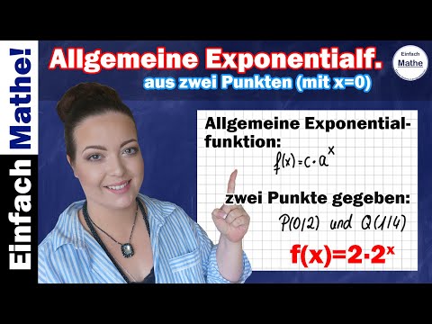 allgemeine Exponentialfunktion aus zwei Punkten aufstellen | mit x=0 by einfach mathe!