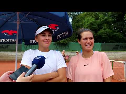 Anastasia Detiuc a Miriam Kolodziejová po výhře ve finále čtyřhry | ZUBR CUP Přerov 2022
