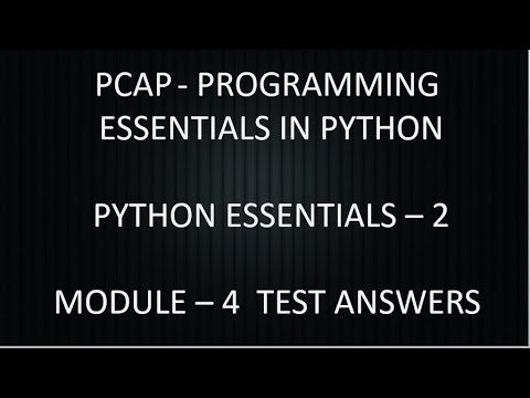 Pcap Programming Essentials In Python Python Essentials 2 Module 4 Test Answers Cisco