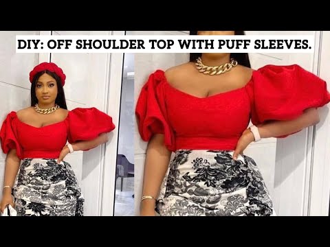 How to Make an off shoulder top with puff sleeves/...