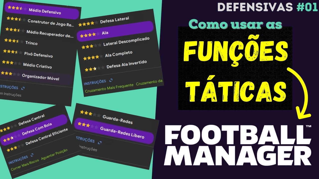 FUNÇÕES TÁTICAS no FOOTBALL MANAGER | #01 [Defensivo] | Tudo que você precisa saber + dicas extras