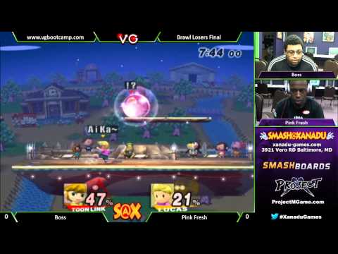S@X Weekly - Boss (Toon Link) Vs. Pink Fresh (Lucas) SSBB Losers Finals - Super Smash Bros. Brawl
