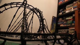 LEGO Roller Coaster with Corkscrew making - Time lapse