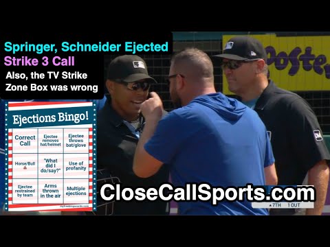 E190-1 - George Springer and John Schneider Ejected After Jeremie Rehak's CORRECT Strike Three Call