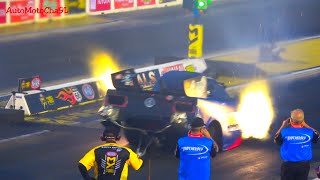 FASTEST ACCELERATING MACHINES IN THE WORLD 11,000 HORSEPOWER TOP FUEL FUNNY CARS BURNING NITRO