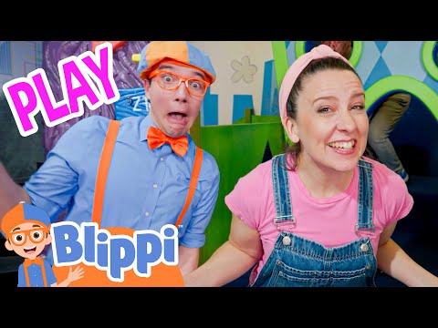 Blippi and Ms.Rachel Play! | Indoor Playground Musuem and Toys | Educational Videos For Kids