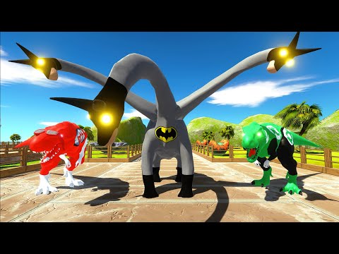 DEATH RUN OASIS vs 3x HEADED BATMAN BRACHIOSAURUS - Animal Revolt Battle Simulator
