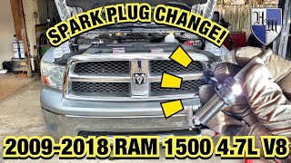HOW TO CHANGE SPARK PLUGS FAST & EASY ON A 2009-2018 RAM 1500 4.7L V8 INTAKE & EXHAUST - FIX MISFIRE
