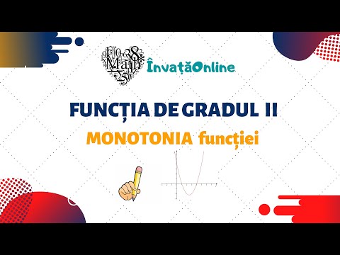 Monotonia funcției de gradul II