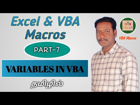 PART 7 - WHAT IS VARIABLE AND HOW TO DECLARE VARIABLES IN EXCEL VBA MACRO (TAMIL) | Kallanai YT