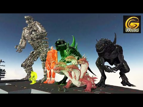 Monster VS MECHAGODZILLA VS COLOSSAL TITAN Garry's Mod Sandbox