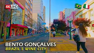 🇧🇷 BENTO GONÇALVES 🇮🇹 Italian Culture and Heritage in Southern Brazil — Walking Tour 【 4K UHD 】