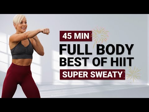 45 MIN BEST OF HIIT WORKOUT | Full Body Cardio | No Equipment | Sweaty New Year's Eve Workout