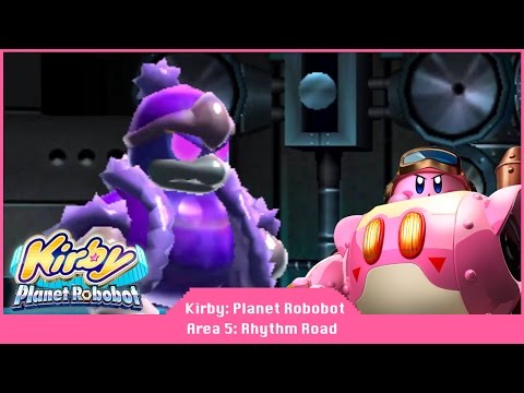Kirby: Planet Robobot - Part 7 - Area 5: Rhythm Road - 100% Code Cube Walkthrough