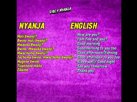 Daily Nyanja. Part 1