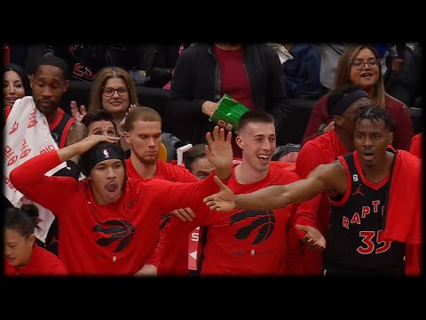 Jakob Poeltl monster hammer dunk 👀👀 - Raptors vs Thunder | March 16, 2023