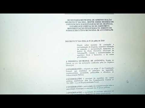 🚨 BOMBA EXCLUSIVA: DOCUMENTO OFICIAL REVELA CRISE FINANCEIRA EM ANTONINA/PR