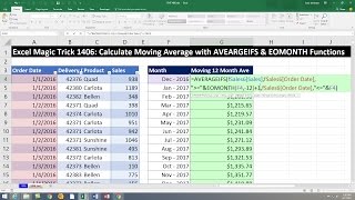Excel Magic Trick 1406: Calculate Moving Average with AVEARGEIFS & EOMONTH Functions