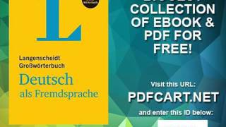 Langenscheidt Grosswoerterbuch Deutsch als Fremdsprache German Edition