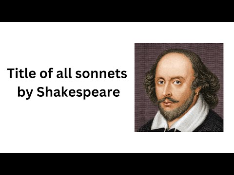 List of all 154 Sonnets by William Shakespeare