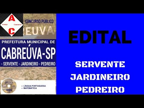 Edital Concurso Cabreúva-SP 2017 - Serverte - Jardineiro - Pedreiro